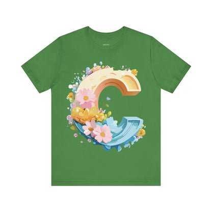 Natural Cotton Tee Shirt - Letters Collection - C Printify