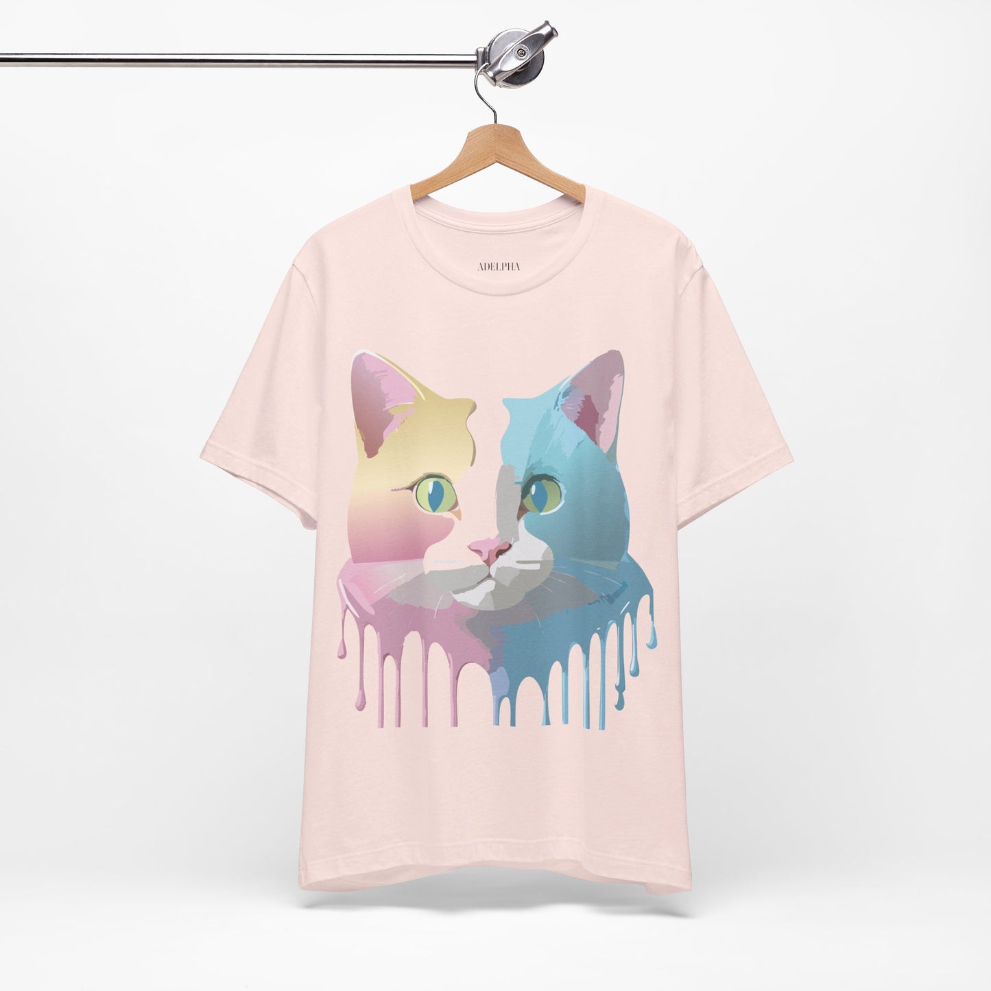 Natural Cotton Tee Shirt with Cat