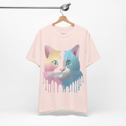 Natural Cotton Tee Shirt with Cat Printify