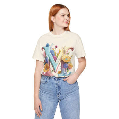 Natural Cotton Tee Shirt - Letters Collection - M Printify