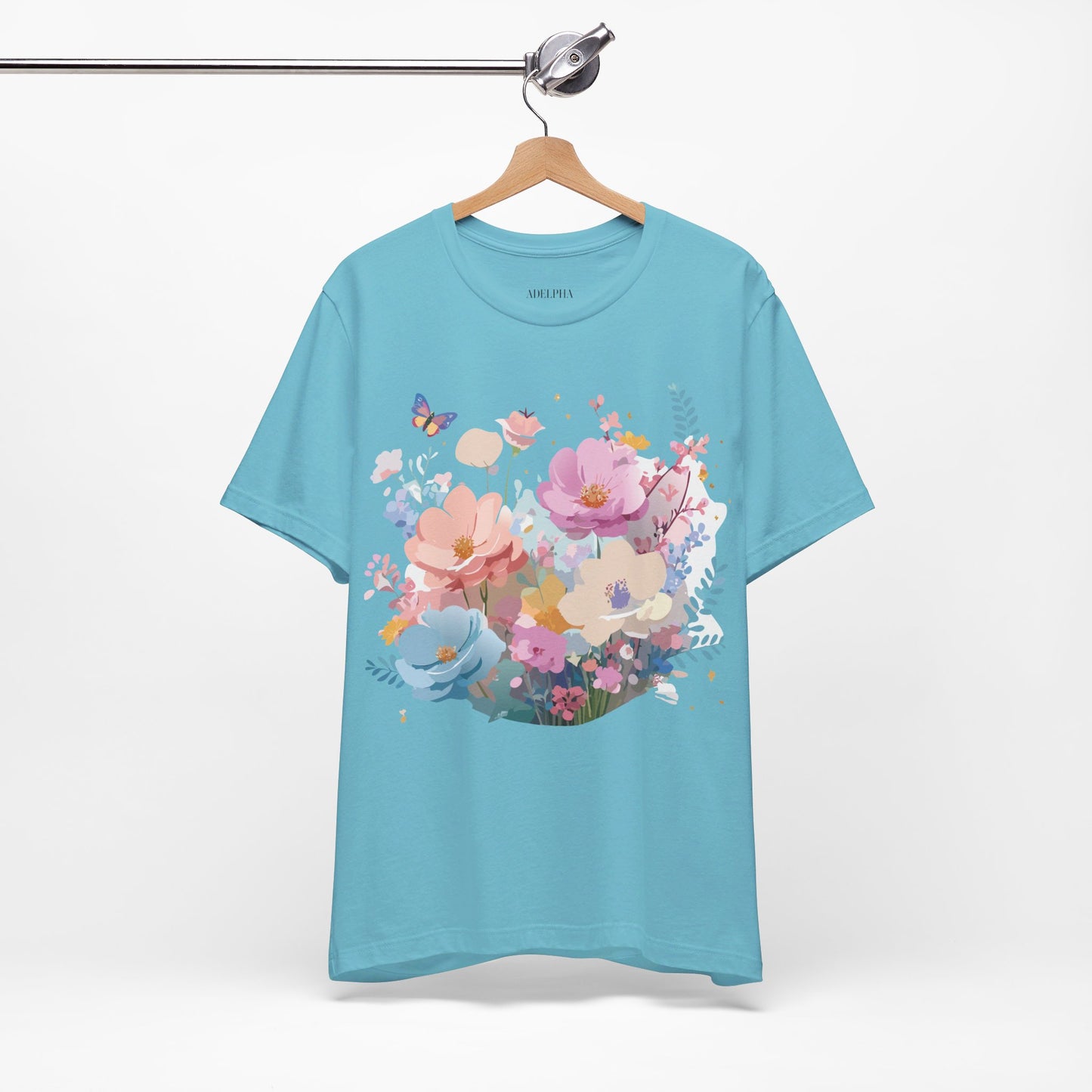 T-Shirt aus natürlicher Baumwolle mit Blumen