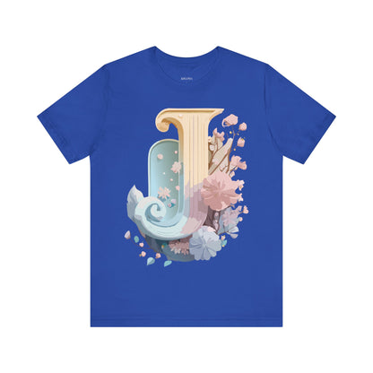 Natural Cotton Tee Shirt - Letters Collection - J Printify