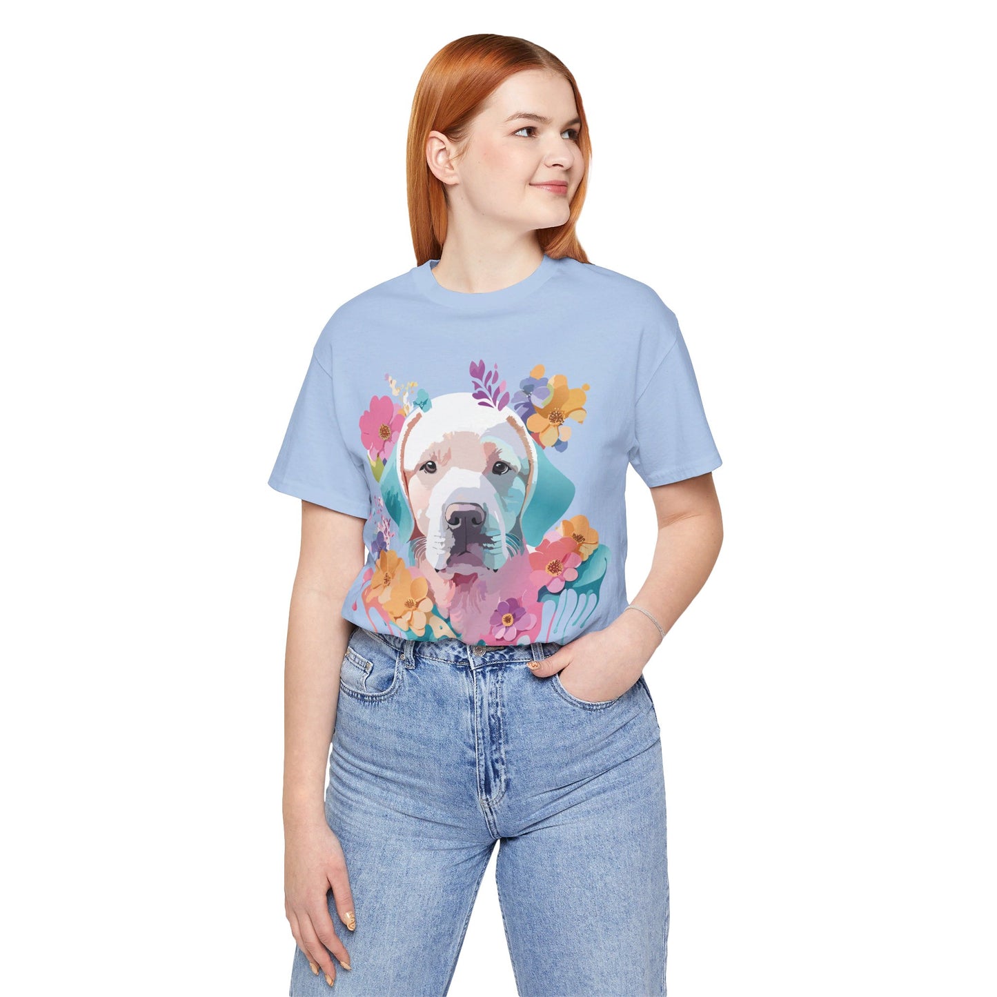 T-Shirt aus natürlicher Baumwolle mit Hund