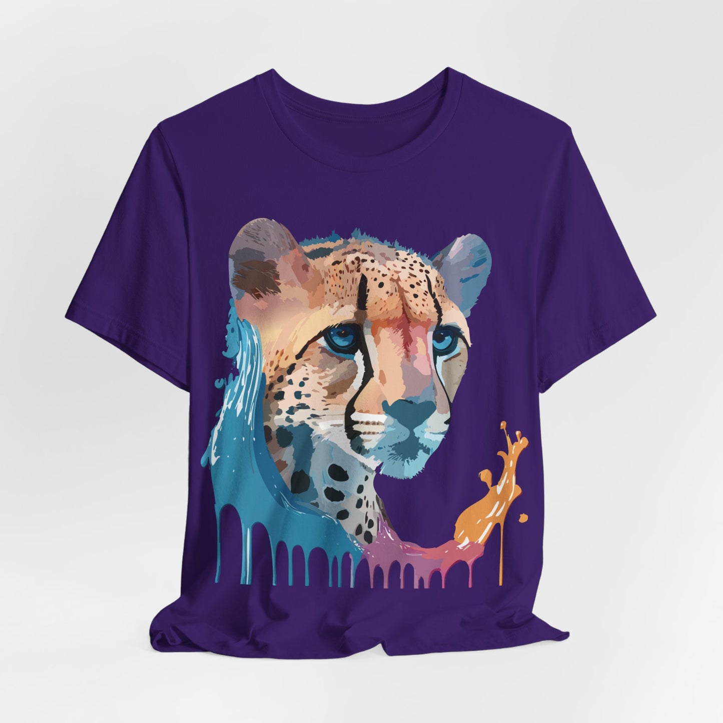 Natural Cotton Tee Shirt with Cheetah