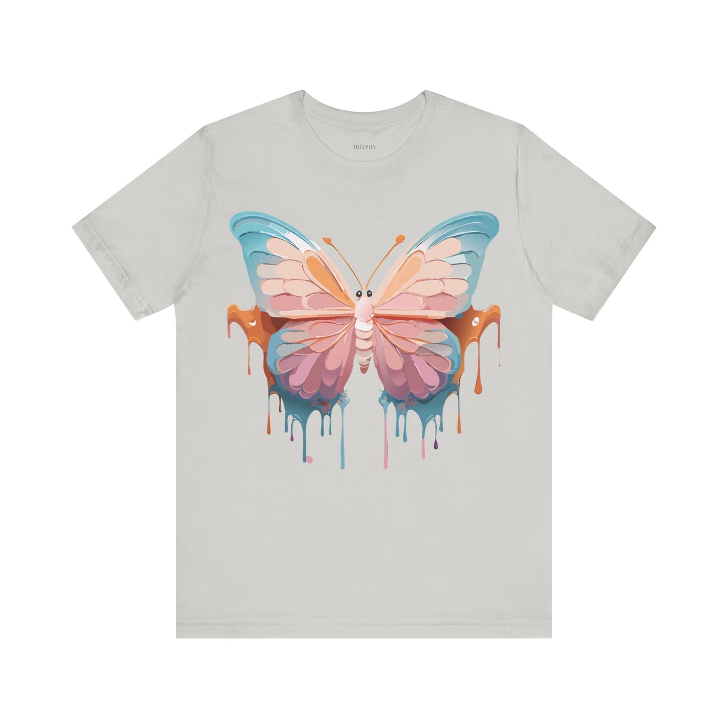 Natural Cotton Tee Shirt with Butterfly