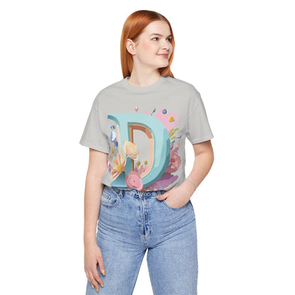 Natural Cotton Tee Shirt - Letters Collection - D Printify
