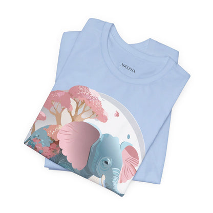 Natural Cotton Tee Shirt with Elephant Printify