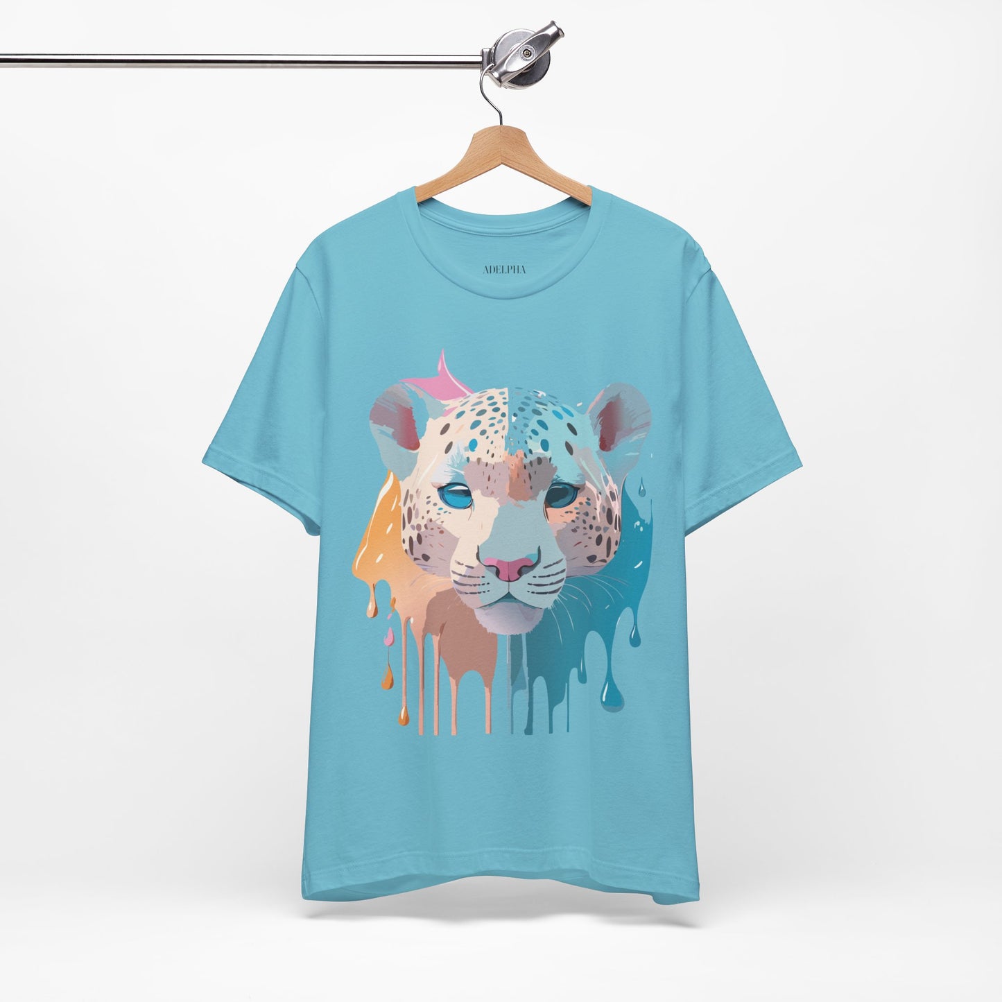 Natural Cotton Tee Shirt with Cheetah