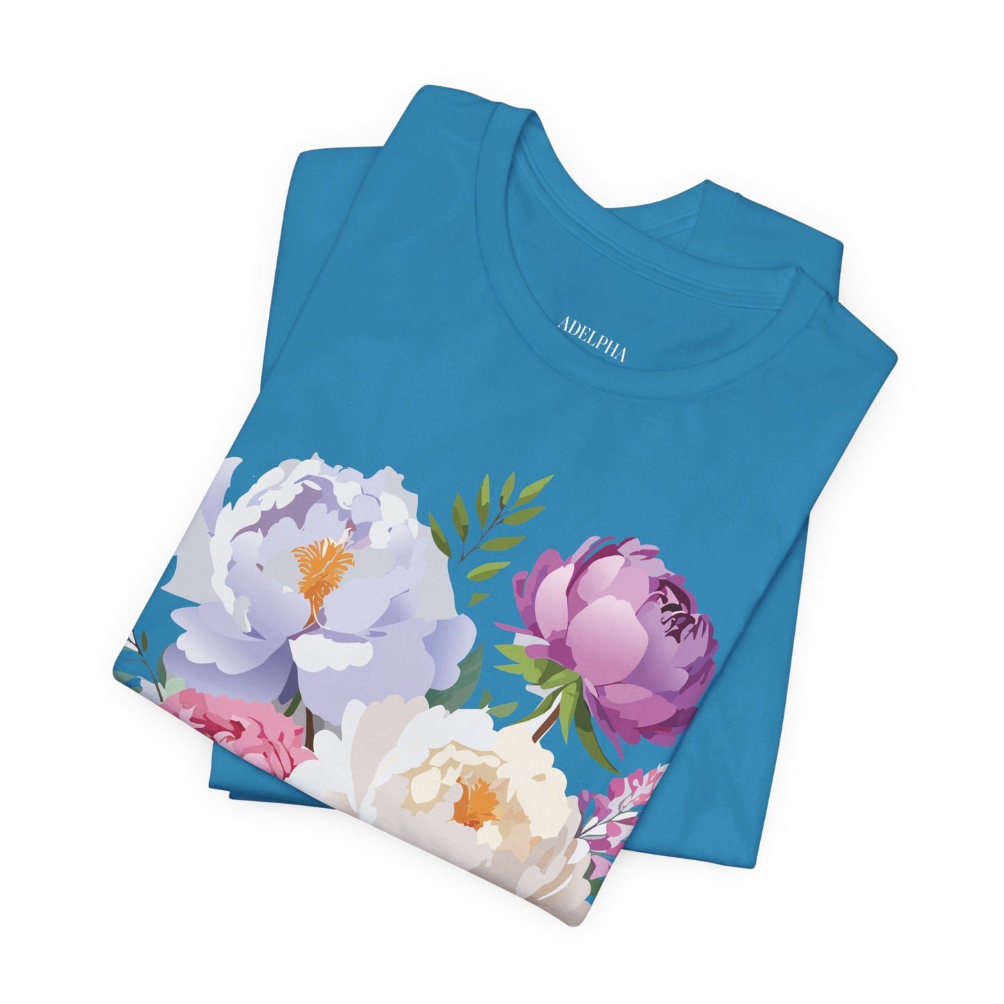 T-shirt en coton naturel avec fleurs