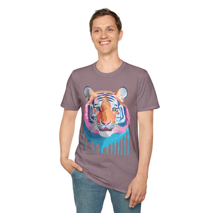 Tiger Print Unisex Softstyle Breathable Cotton Tee 64000 Gildan Shirt