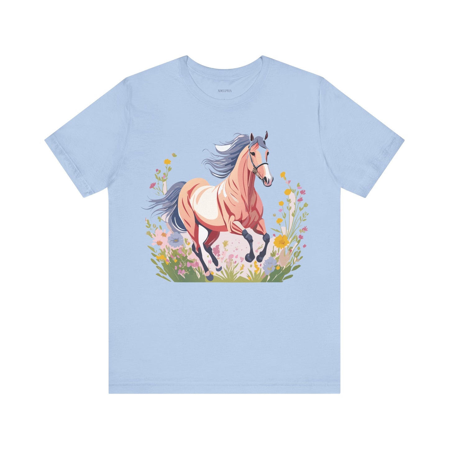 Natural Cotton Tee Shirt with Horse