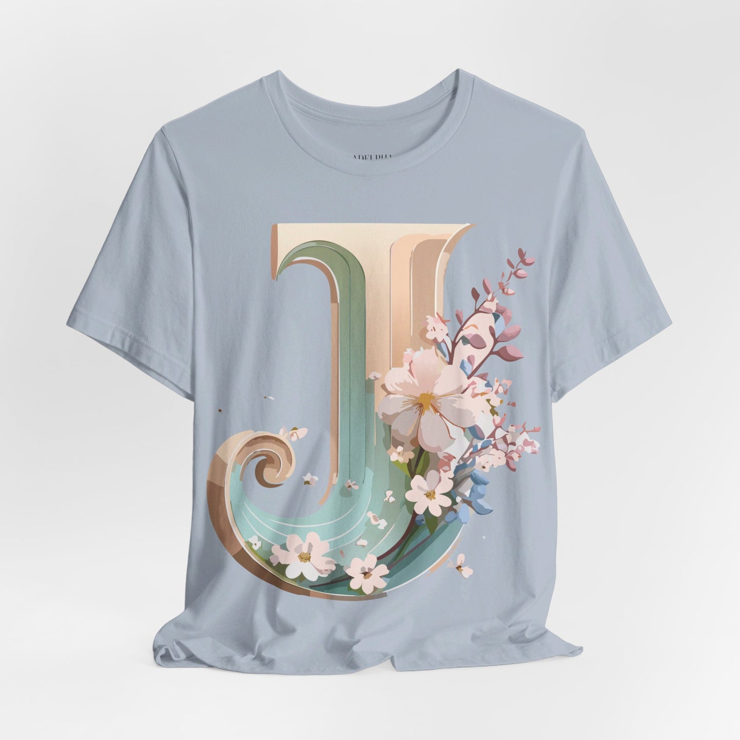 Natural Cotton Tee Shirt - Letters Collection - J