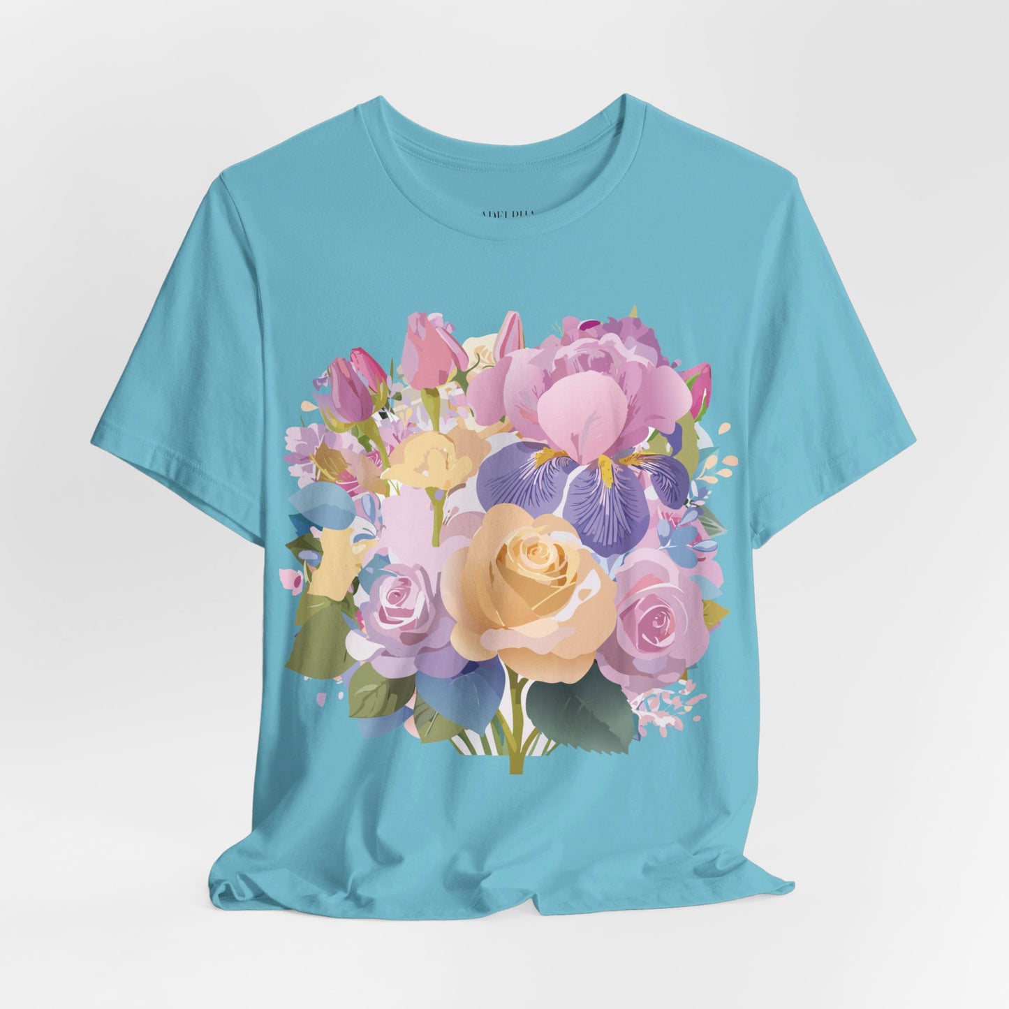 T-shirt en coton naturel avec fleurs