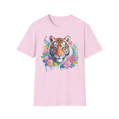 Tiger Themed Unisex Cotton Short Sleeve T Shirt Animal Print Tee