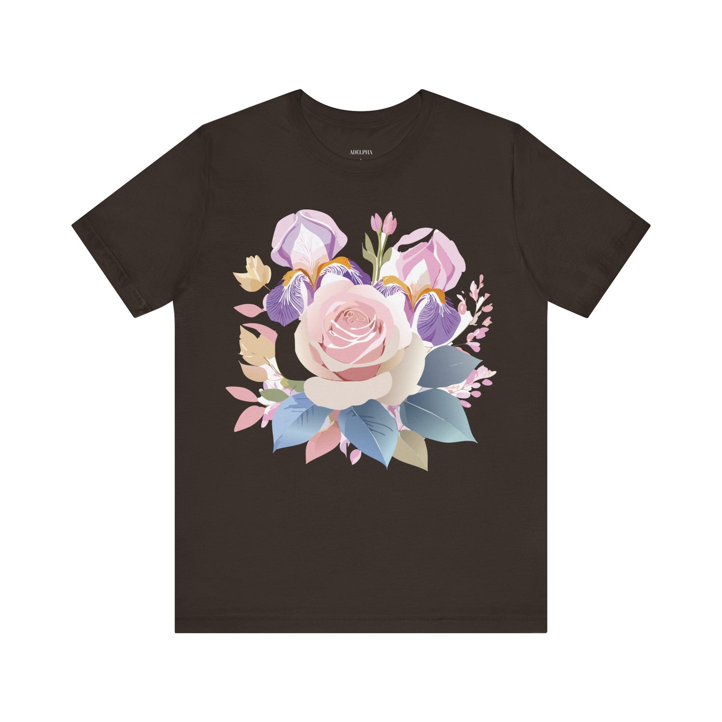 Natural Cotton Tee Shirt with Flowers