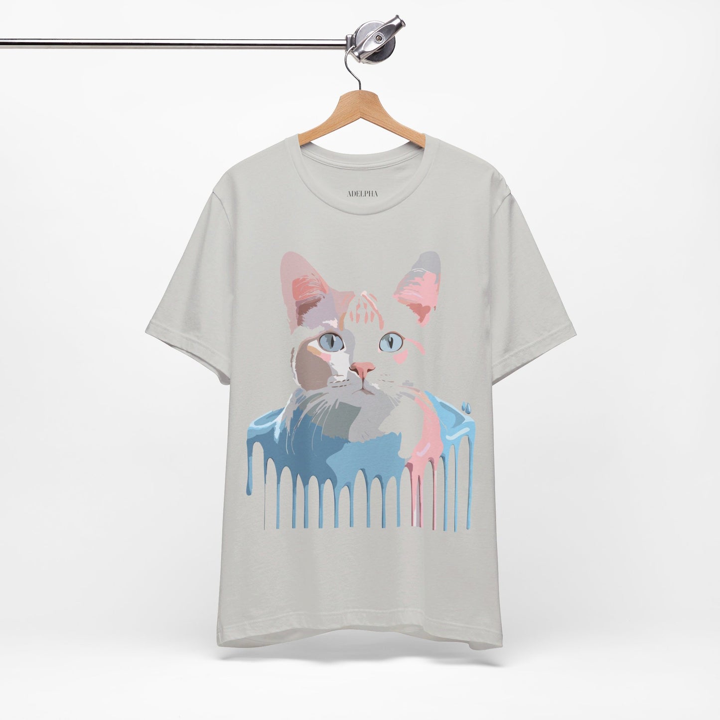 Natural Cotton Tee Shirt with Cat