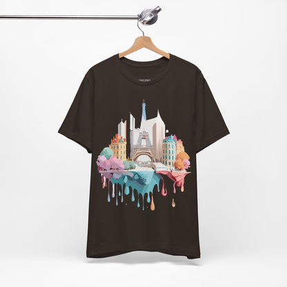 Natural Cotton Tee Shirt - Beautiful Places Collection - Paris Printify