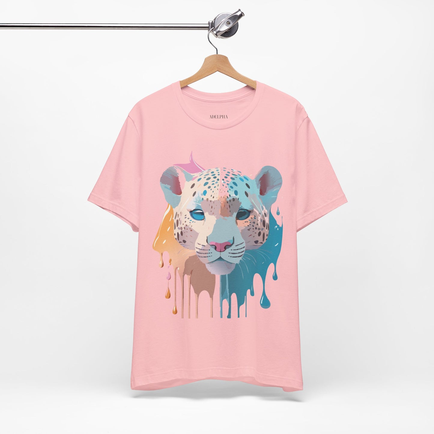 Natural Cotton Tee Shirt with Cheetah