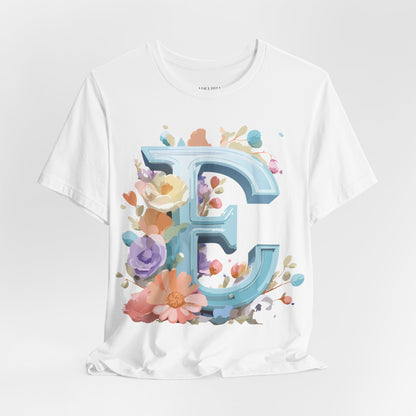Natural Cotton Tee Shirt - Letters Collection - E Printify