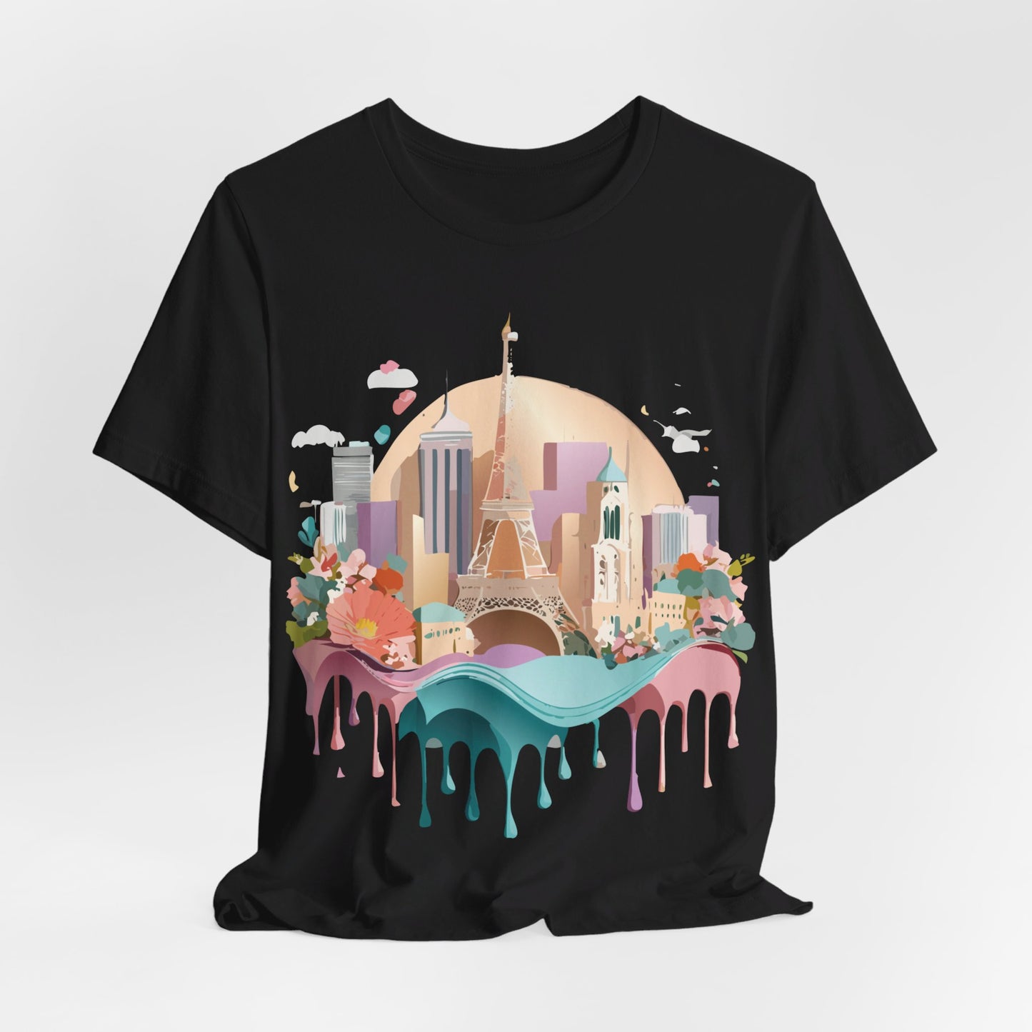 Natural Cotton Tee Shirt - Beautiful Places Collection - Paris Printify