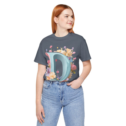 Natural Cotton Tee Shirt - Letters Collection - D Printify