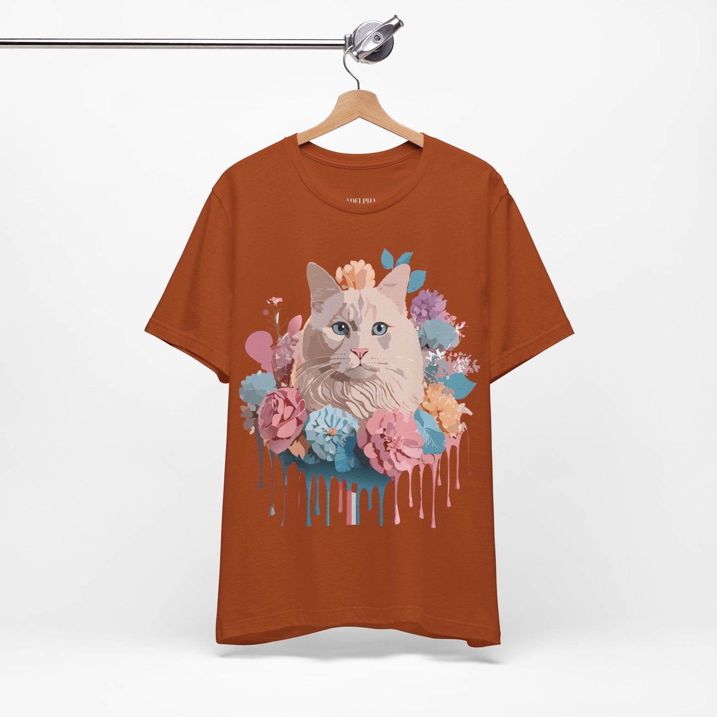 T-shirt en coton naturel avec chat