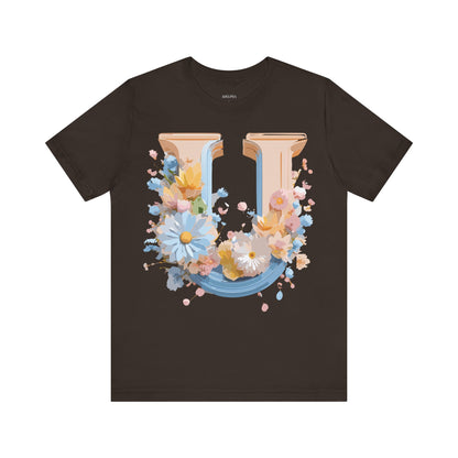 Natural Cotton Tee Shirt - Letters Collection - U Printify