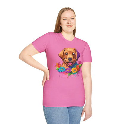 Unisex Dog Shirt With Animals Tee Softstyle Gildan 64000 Comfort Fit