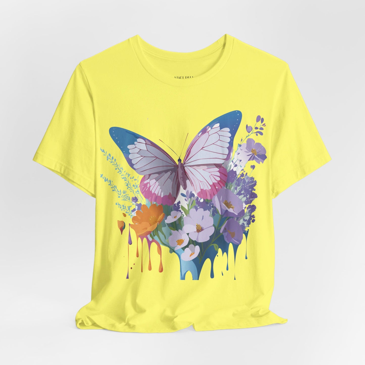 Natural Cotton Tee Shirt with Butterfly