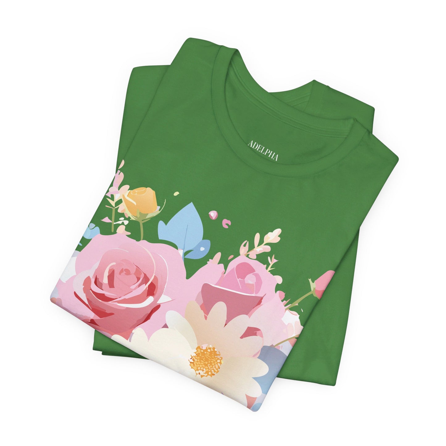 T-Shirt aus natürlicher Baumwolle mit Blumen