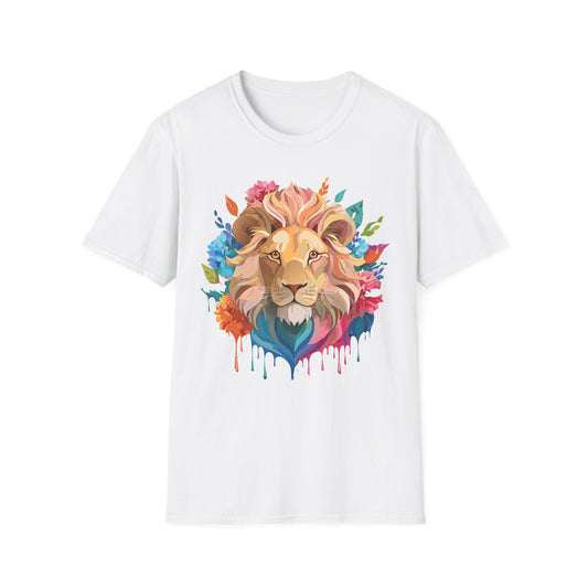 Lion Shirt, Shirt with Lion, Floral Lion Tee, Shirt with Animals