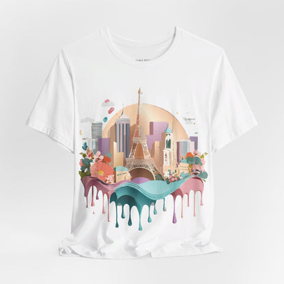 Natural Cotton Tee Shirt - Beautiful Places Collection - Paris Printify