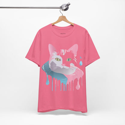 Natural Cotton Tee Shirt with Cat Printify