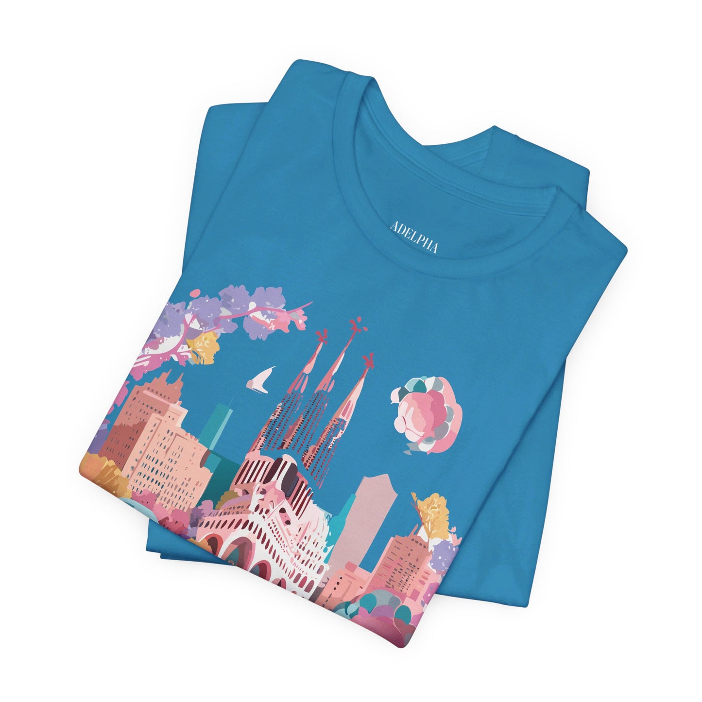 Natural Cotton Tee Shirt - Beautiful Places Collection - Barcelona