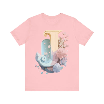 Natural Cotton Tee Shirt - Letters Collection - J Printify