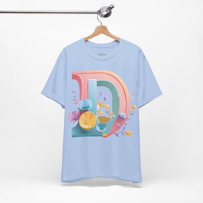 Natural Cotton Tee Shirt - Letters Collection - D Printify