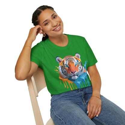 Tiger Shirt Unisex Animal Tee Ring Spun Cotton Gildan Softstyle Short Sleeve