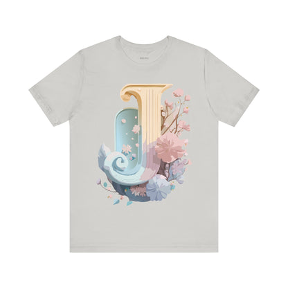 Natural Cotton Tee Shirt - Letters Collection - J Printify