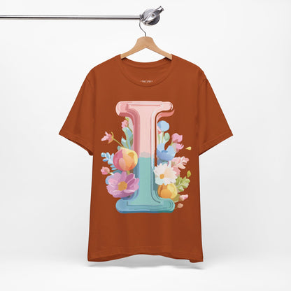 Natural Cotton Tee Shirt - Letters Collection - I Printify