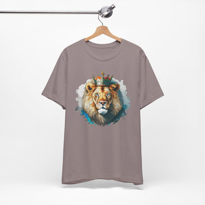 Lion with Crown Tee Unisex Cotton Watercolor King Lion Graphic T-Shirt 2