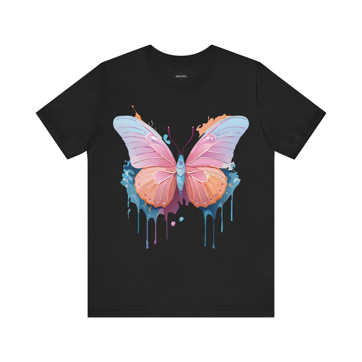 Natural Cotton Tee Shirt with Butterfly