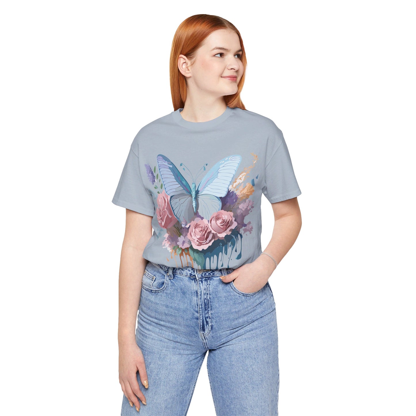 T-shirt en coton naturel avec papillon