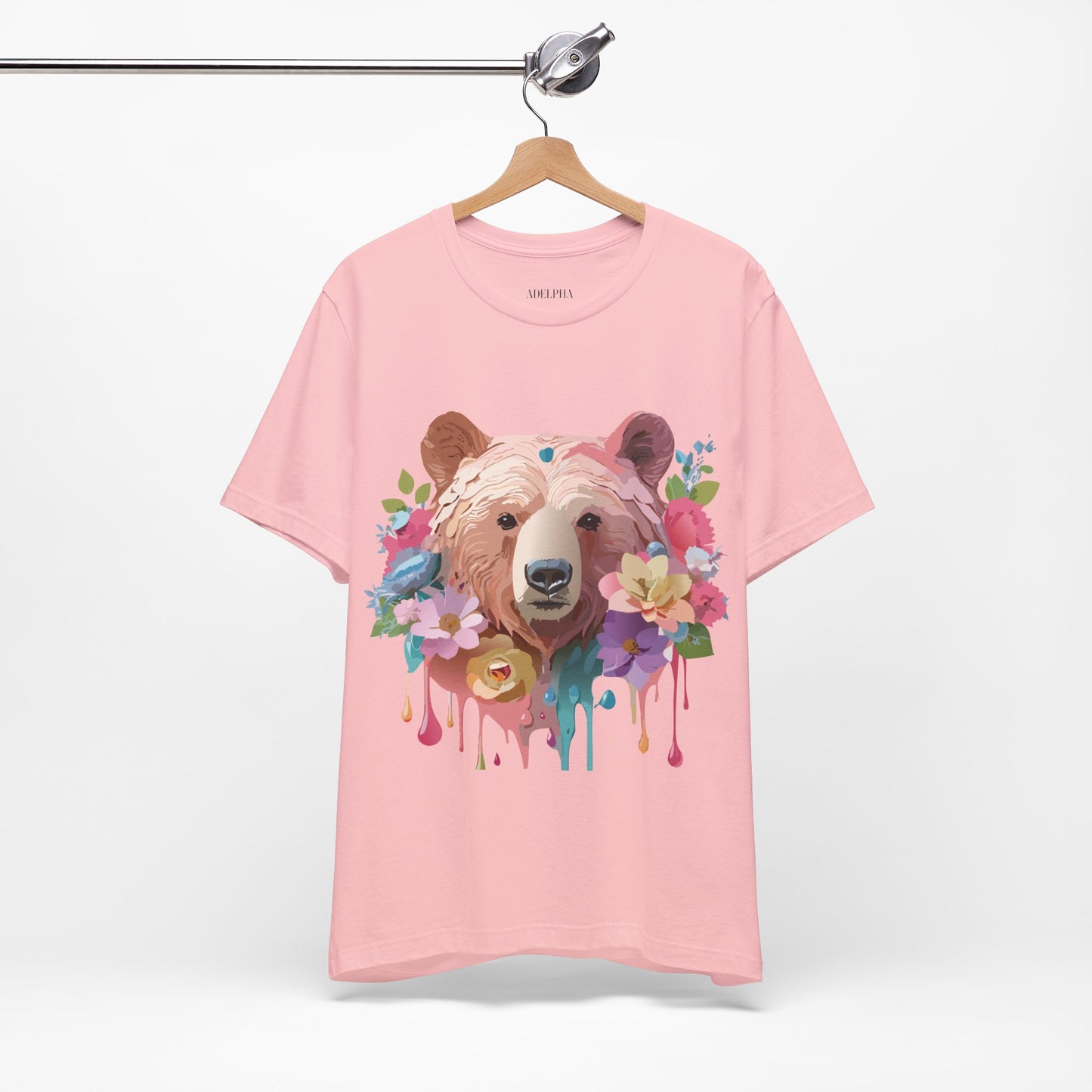 Natural Cotton Tee Shirt with Bear