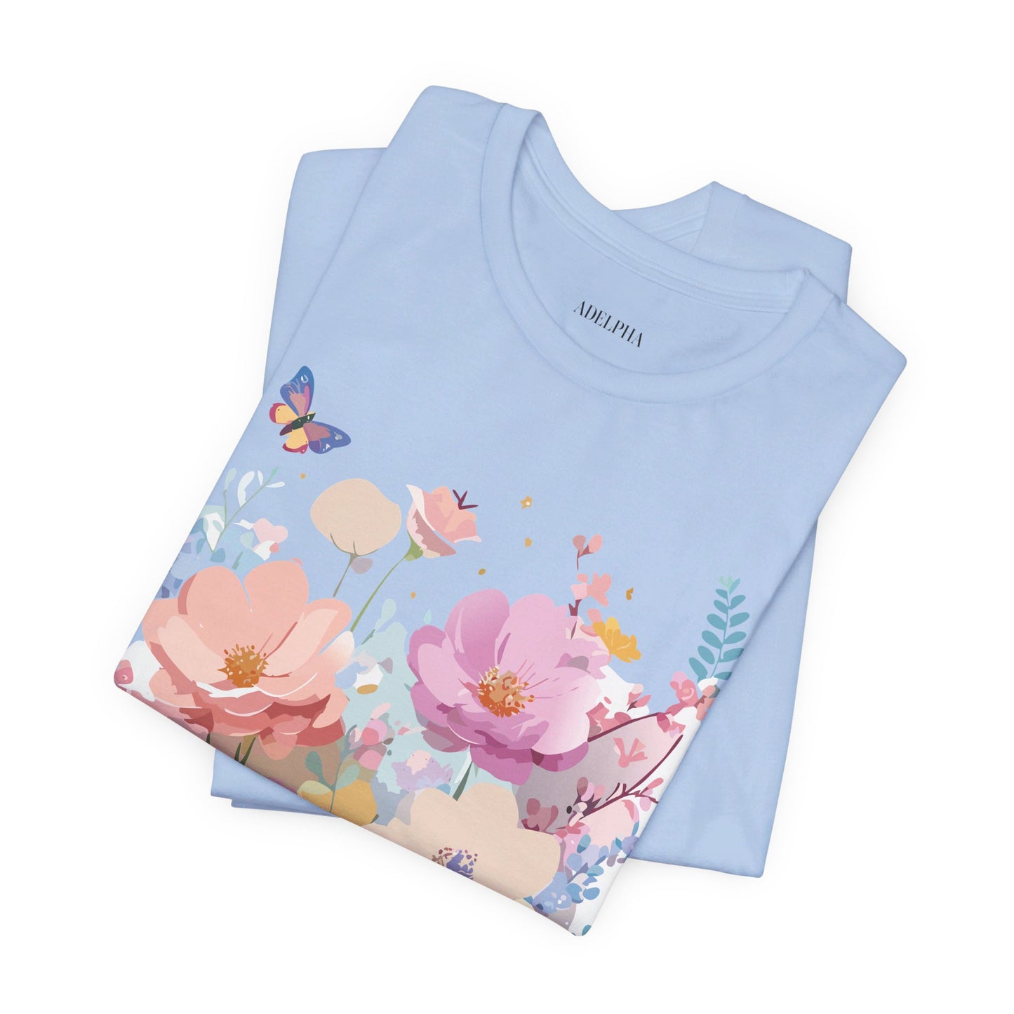 T-Shirt aus natürlicher Baumwolle mit Blumen