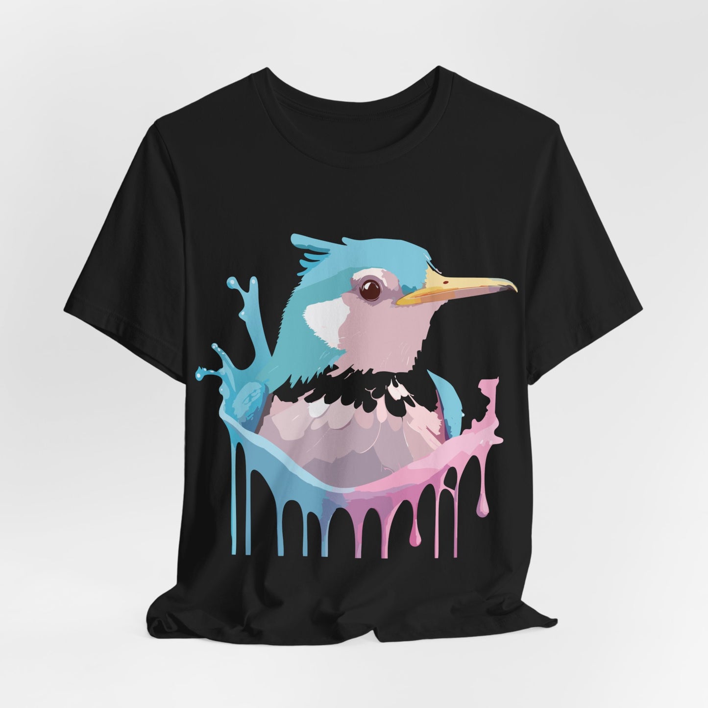 Natural Cotton Tee Shirt with Bird