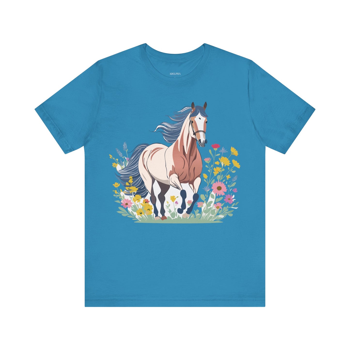 Natural Cotton Tee Shirt with Horse