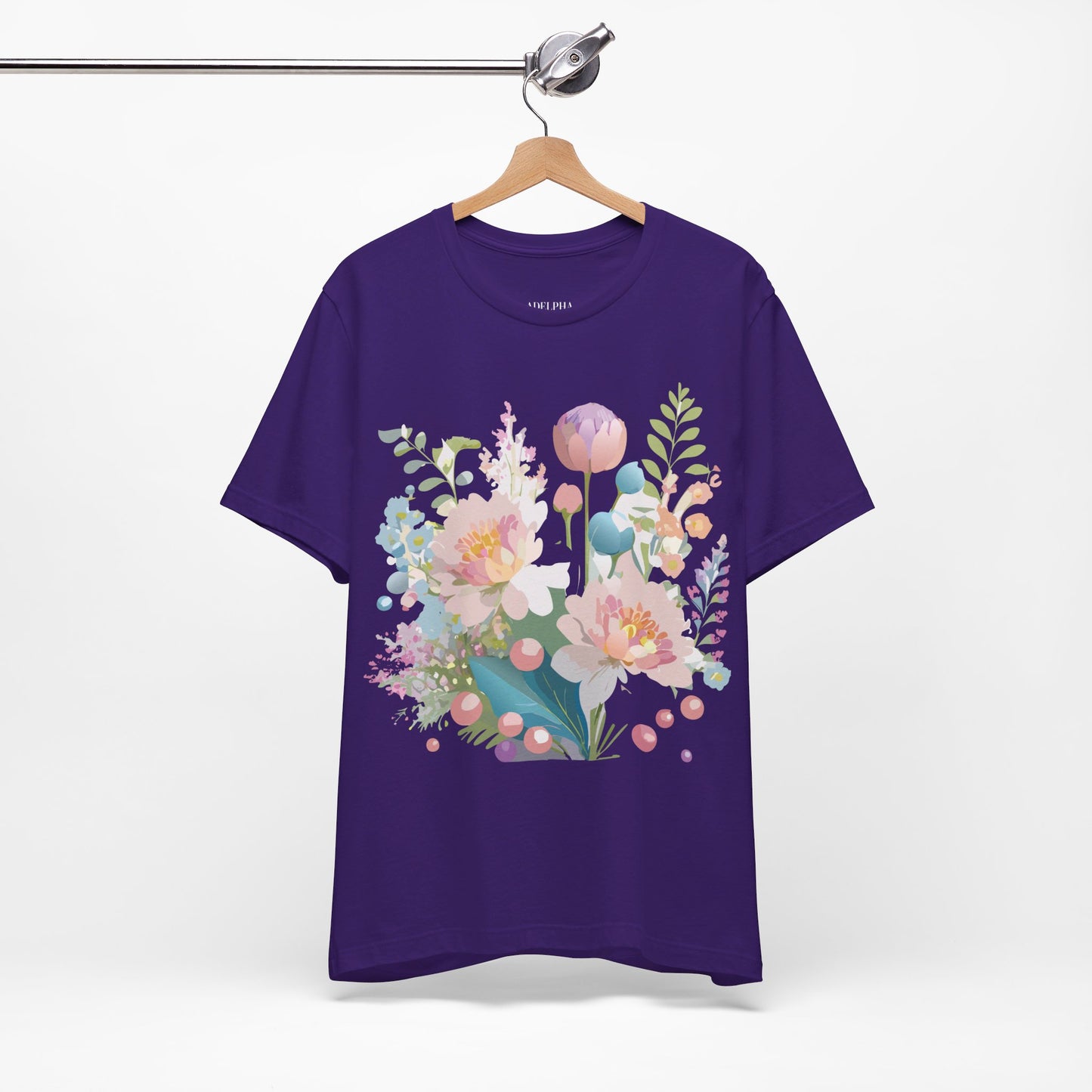 T-Shirt aus natürlicher Baumwolle mit Blumen