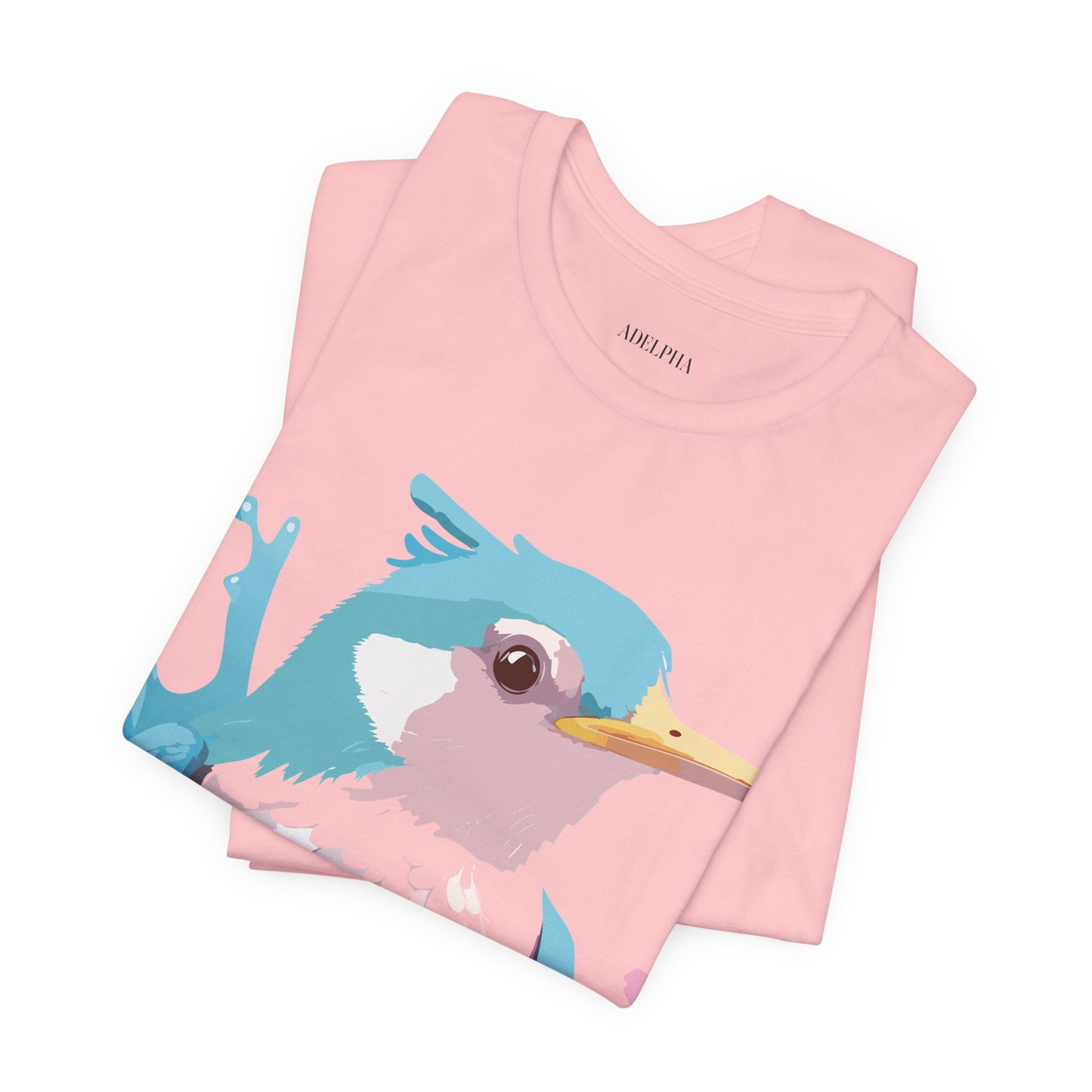 Natural Cotton Tee Shirt with Bird