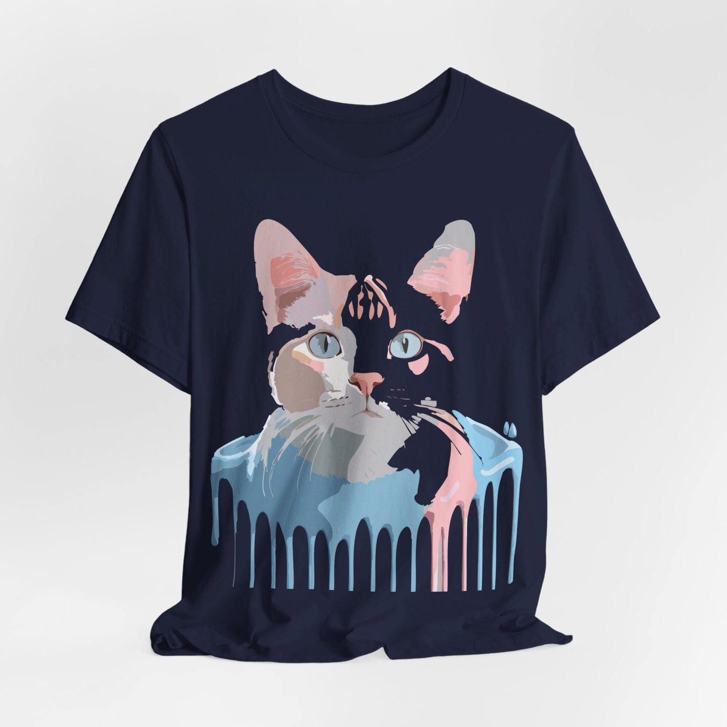 Natural Cotton Tee Shirt with Cat