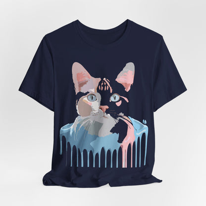 Natural Cotton Tee Shirt with Cat Printify